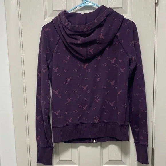 American Eagle Purple Hoodie with Bird Print - Picture 4 of 4